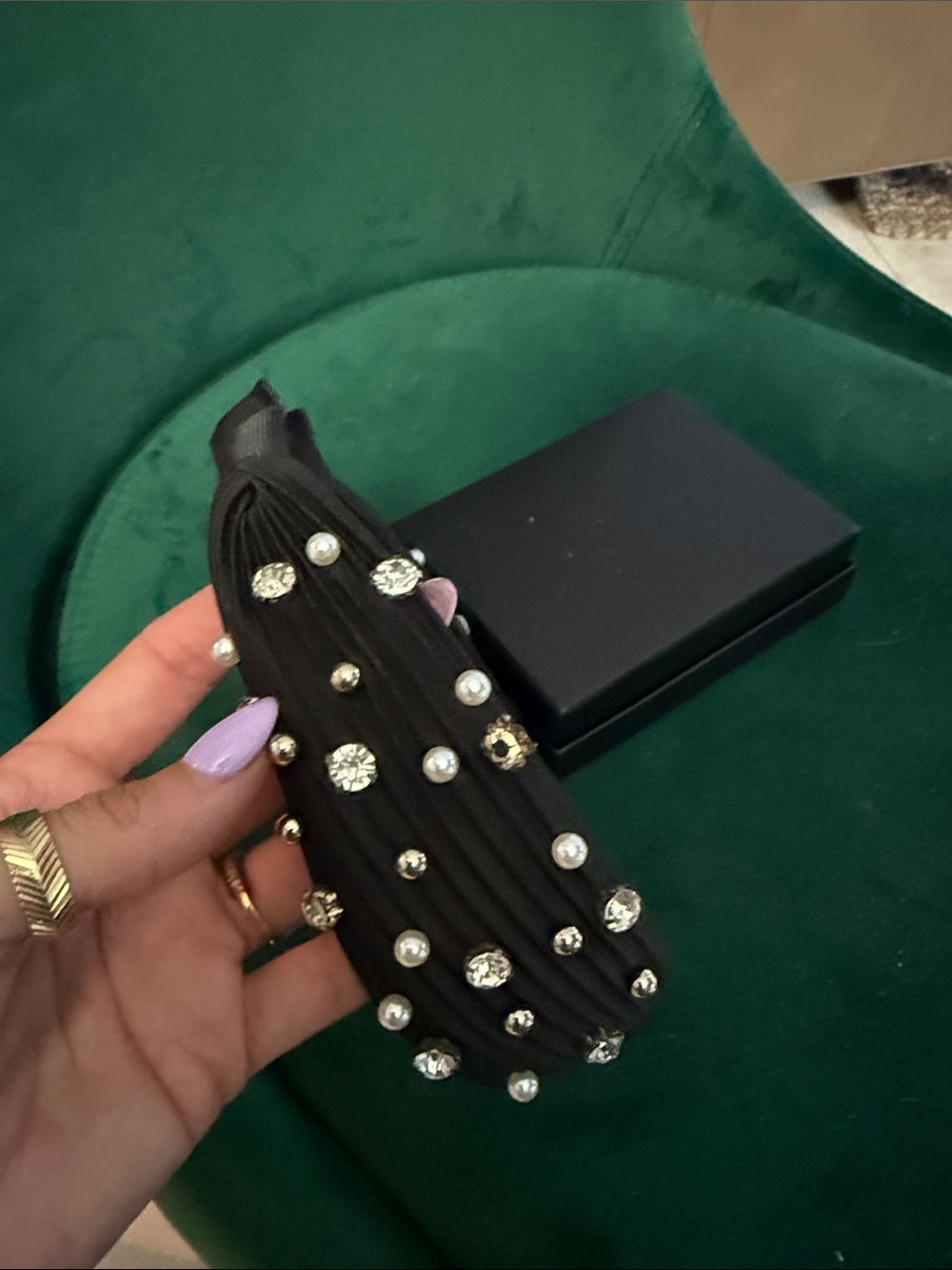 Embellished Black Pearl & Crystal Headband - BRAND NEW - Picture 3 of 4